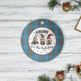 Clan Agnew Ancient Tartan Gnome Round Ceramic Ornament FW95 Agnew Ancient Tartan Tartan Christmas